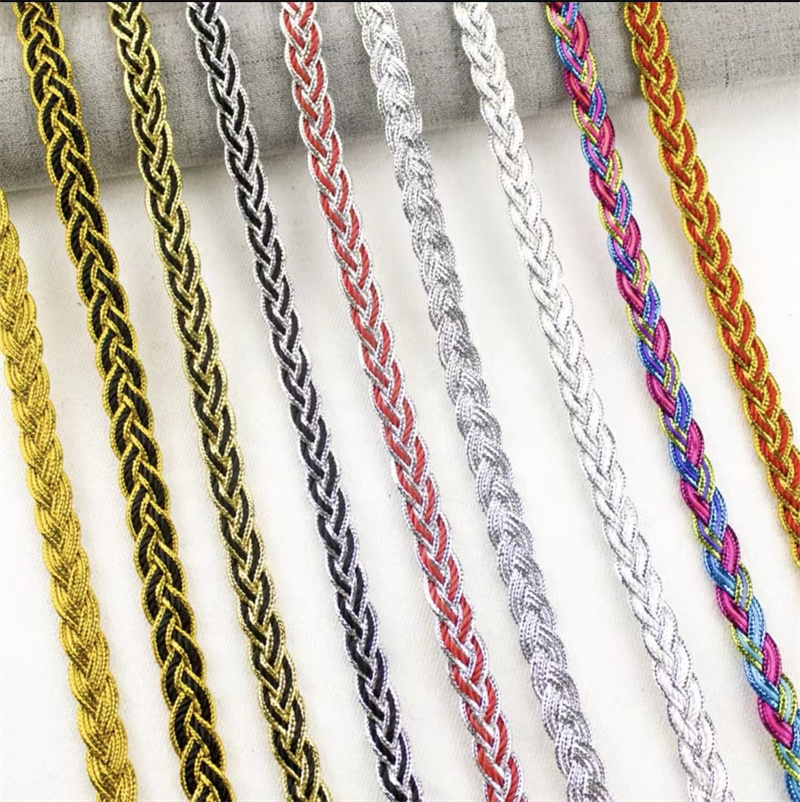 1.1cm金银线辫子织带