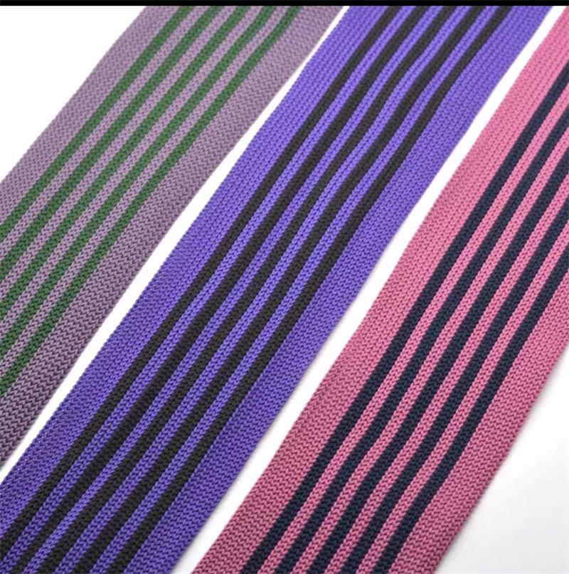 6cm彩色涤纶条纹侧边织带
