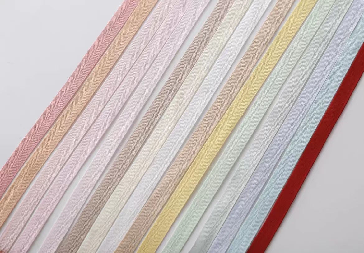 1cm薄款纯棉彩色人字带