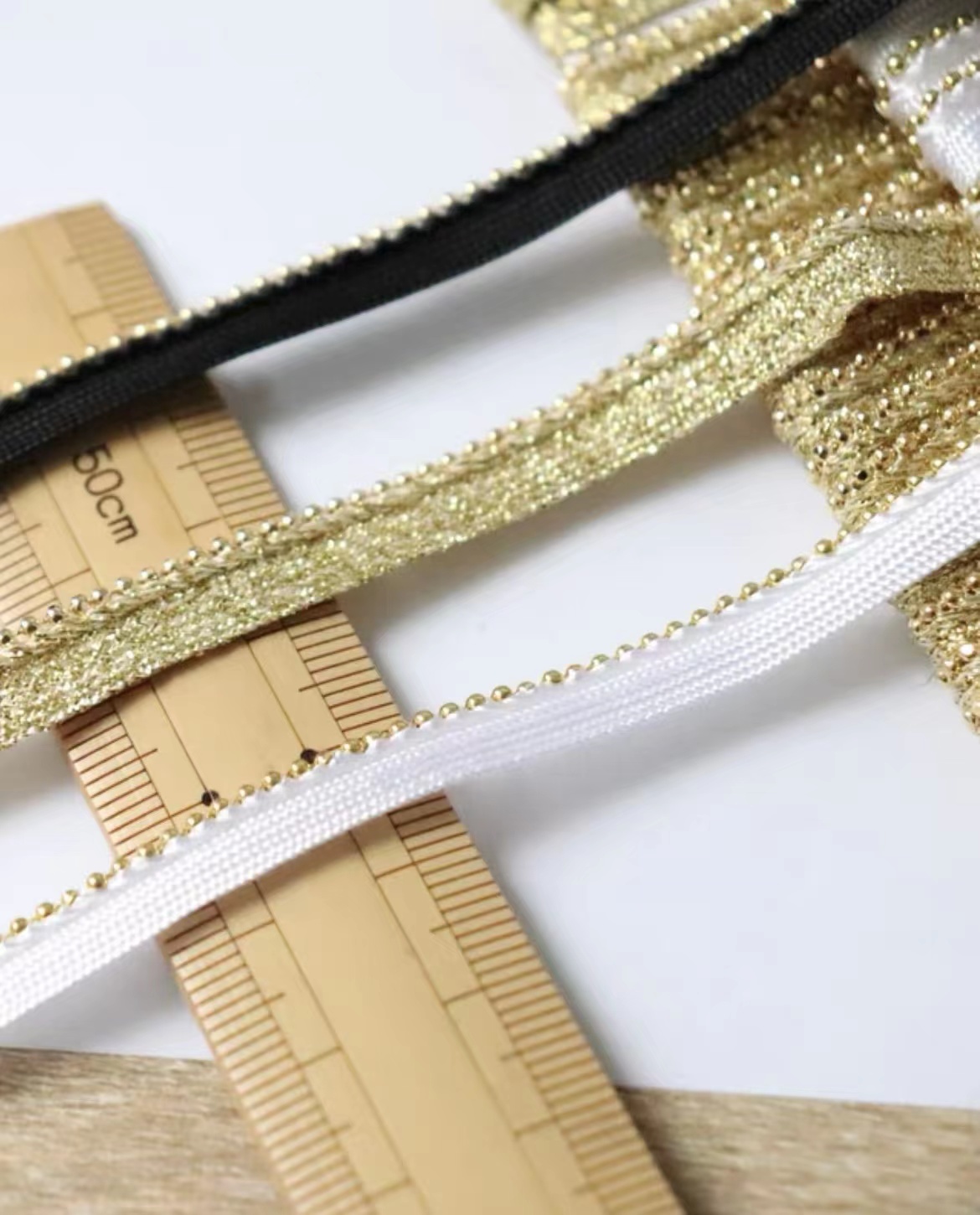 1cm金属金银色人丝子母带